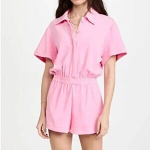 “Barbie” Good American terry pink romper (med)